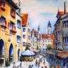 Lindau Maximilianstraße, Oil Leinwand 45x65