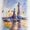 Lindau Hafen 2,  Aquarell auf Papier 30x40cm