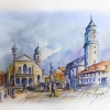 Lindau Markplatz,  Aquarell auf Papier 30x40cm