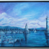 City on the lake, Oil, Canvas 50x70