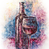 Glas-Wein Acryl Struktur Holz 40x50