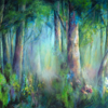 Morgens-im-Wald, Oil Struktur Leinwand 80x115