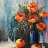 Apples-and-Flowers, Acryl Leinwand 45x65