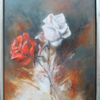Red and white roses,Acryl, Canvas 40x50