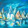 Regatta Acryl auf Leinwand 50x70