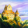 Meersburg, Alte Burg, Öl Leinwand 30x30