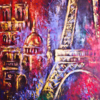 Paris, Strukturtechnik Oil Leinwand 90x120