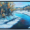 Winter day by the river, Oil Canvas 40x50